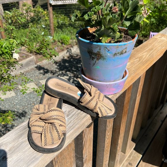 Soft Burlap Designer Slides, Donna Trend, Made in Italy, 6.5 - Picture 2 of 3